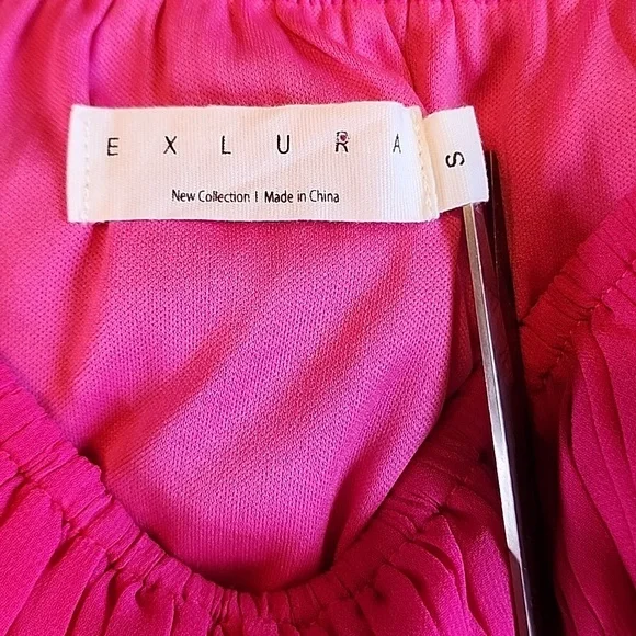 Exlura Women Hot Pink Spaghetti Strap Flowy Romper Shorts Dress Size Small - Picture 10 of 12
